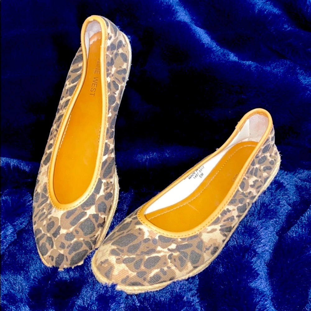 🥳🥳NINE WEST BRAND FABRIC FLATS. LEOPARD PRINT.